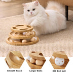Cat Ball Track Toy with Puzzle Top, Wooden Cat Toys - Image 4