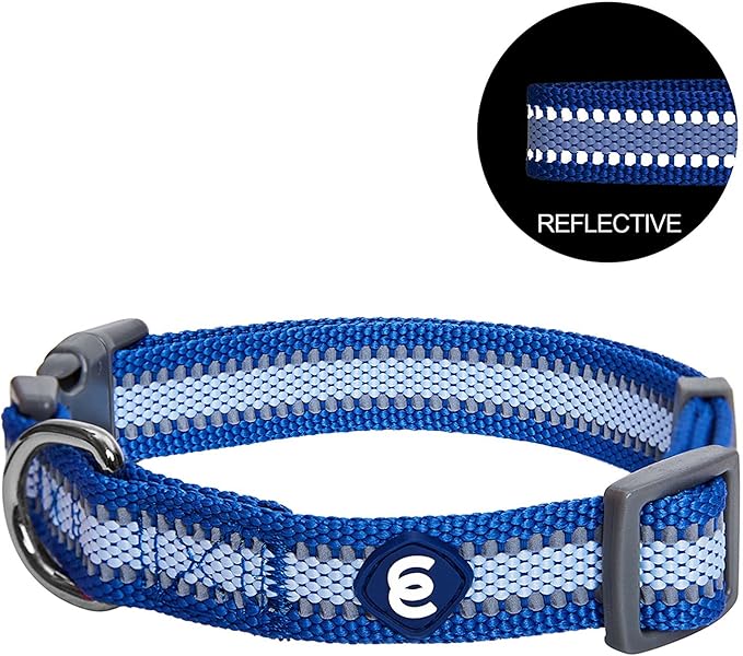 Blueberry Pet Small Dog Collar in Reflective Navy Blue | Adjustable Nylon Strap - Image 5