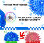 6 Pack 2.5" Light Up Squeaky Dog Balls, Spiky Dog Toy Balls - Image 4
