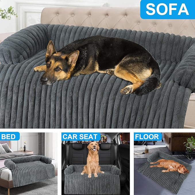 Wn's Day Luxurious Dog Couch Bed, Washable Calming Dog Couch Cover, Removable - Image 3