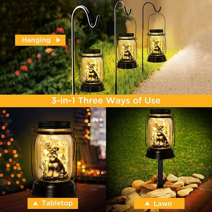 kyoryuger Schnauzer Gifts for Women/Men Schnauzer Solar Lanterns Dog Mom - Image 4