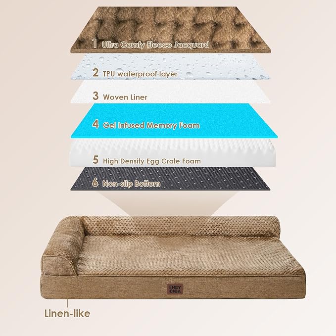 EHEYCIGA Memory Foam Dog Bed Large Size Dogs, Orthopedic Dog Bed Large - Image 5