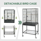 ZENY 53-Inch Bird Flight Cage, Wrought Iron Standing Large - Image 4