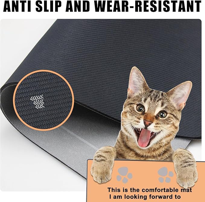 YCT Pet Food Mat, Non-Slip Bottom Absorbent Quick Dry Cat & Dog Feeding Mat - Image 4