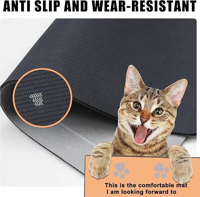 YCT Cat Pet Food Mat, Cat Feeding Mat, Non-Slip Bottom Absorbent Pet Mat - Image 4