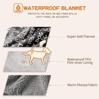 Waterproof Dog Blankets Pet Blanket 60"x80", Soft Fluffy Sofa Car Bed Protector - Image 3