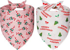 Cute Christmas Dog Bandanas XLarge 2PCS, 4 Pattern Holiday Scarf - Image 2