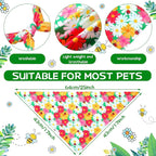 Eccliy 30 Pack Flower Dog Bandanas Bulk Summer Soft Triangle Dog Scarfs - Image 2