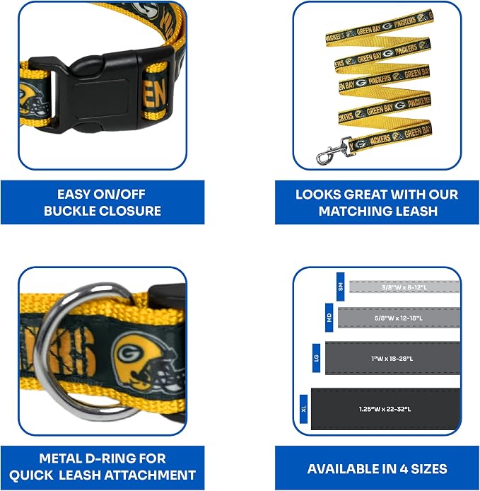 NFL PET Collar Green Bay Packers Dog Collar, X-Large Football Team Collar - Image 6
