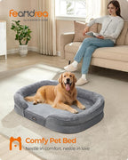 Feandrea Dog Bed, Large Orthopaedic Dog Sofa Bed, Egg Crate Foam, Waterproof - Image 2