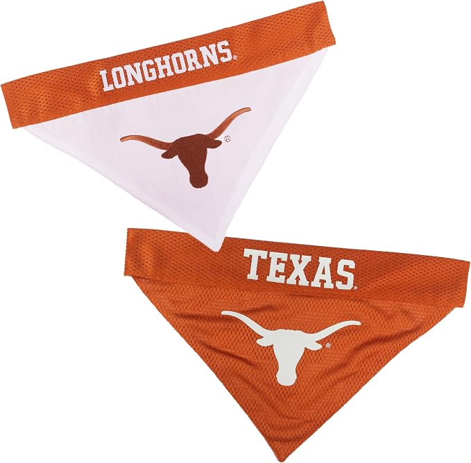 Pets First Collegiate Pet Accessories, Reversible Bandana, Texas Longhorns Size by PETSFIRST