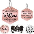 Ultra Joys Stainless Steel Dog ID Tag Personalized Front & Back Engraving by UltraJoys
