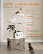 Feandrea Cat Tree, 66.9-Inch Cat Tower - Image 3