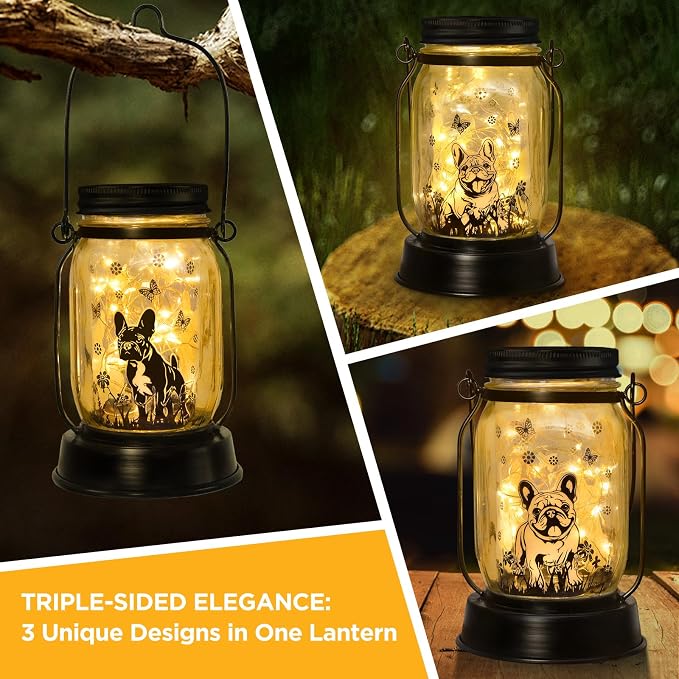 French Bulldog Frenchie Gifts for Women/Men French Bulldog Solar Lanterns Dog - Image 2