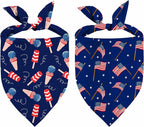 4th of July Dog Bandanas, Patriotic Pet Decorations 2 Pack, Adjustable by Unknown