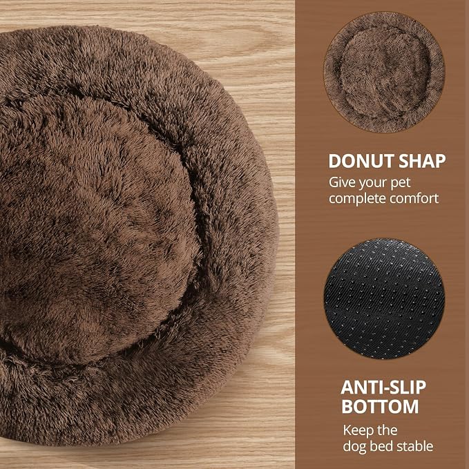 JOLLYVOGUE Calming Dog Bed Medium Size Dog, Anti-Anxiety Donut Medium Pet Bed - Image 3