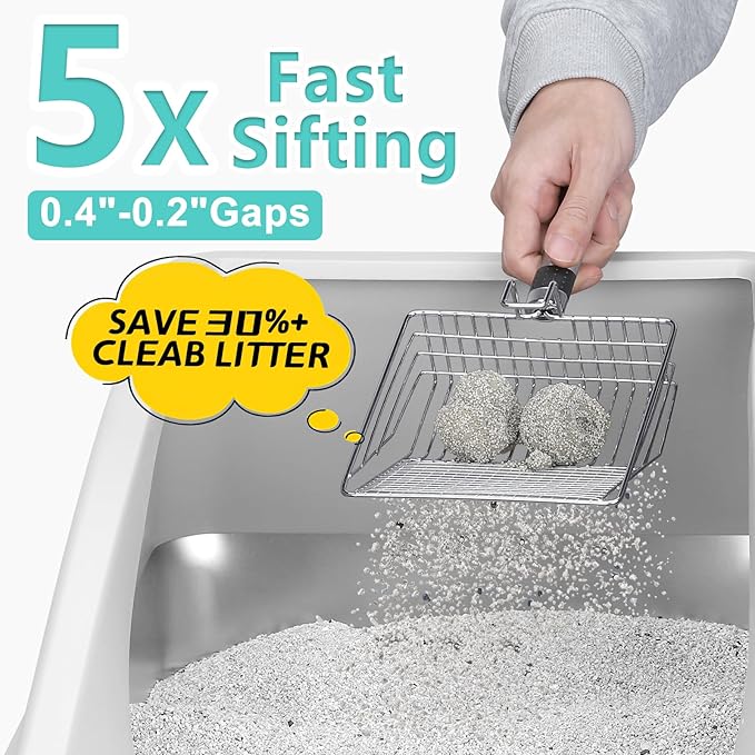 Stainless Steel Litter Box | XXL Deepened 8" Design Enclosed Box - Image 5
