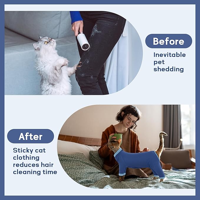 PUMYPOREITY Cat Recovery Suit, Stops Wound Licking After Surgery, Sticky Hair - Image 3