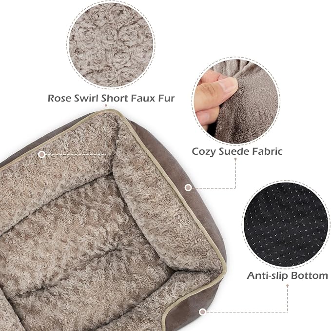 INVENHO Medium Dog Bed Rectangle Washable Orthopedic Soft Calming Sleeping - Image 4