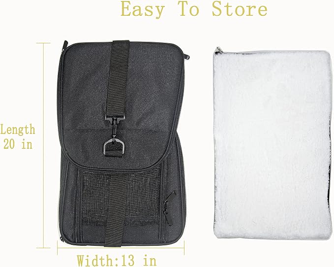 Soft Sided Carrier for Small Medium Cats Dogs, Removable Pad Collapsible Travel - Image 11
