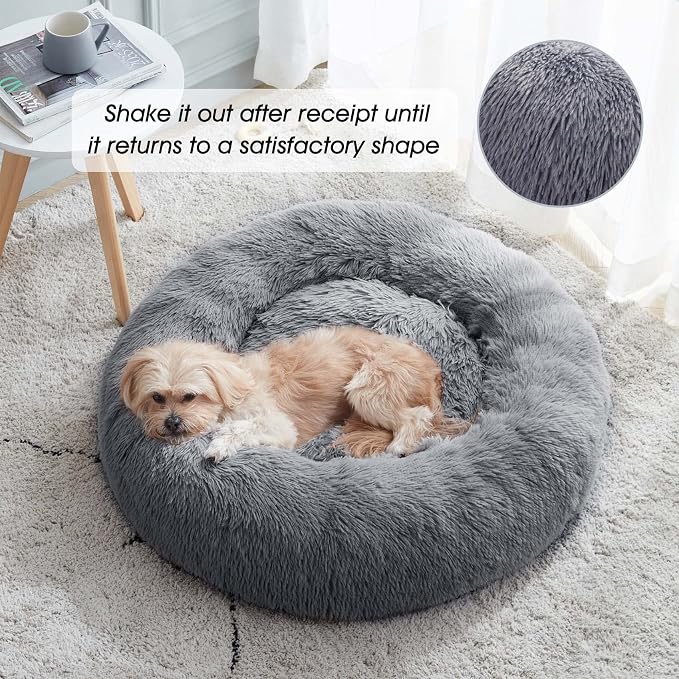 WESTERN HOME WH Calming Dog & Cat Donut Cuddler, Anti-Anxiety Warming Cozy Soft - Image 3