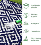 GENIMO Outdoor Rug 4x6 Waterproof, Reversible Mats, Outdoor Area Rug, Plastic - Image 5