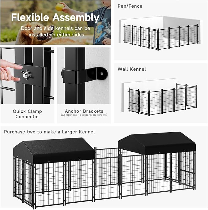 2PCS Dog Kennel Outdoor, Outside Dog Kennel - Image 7