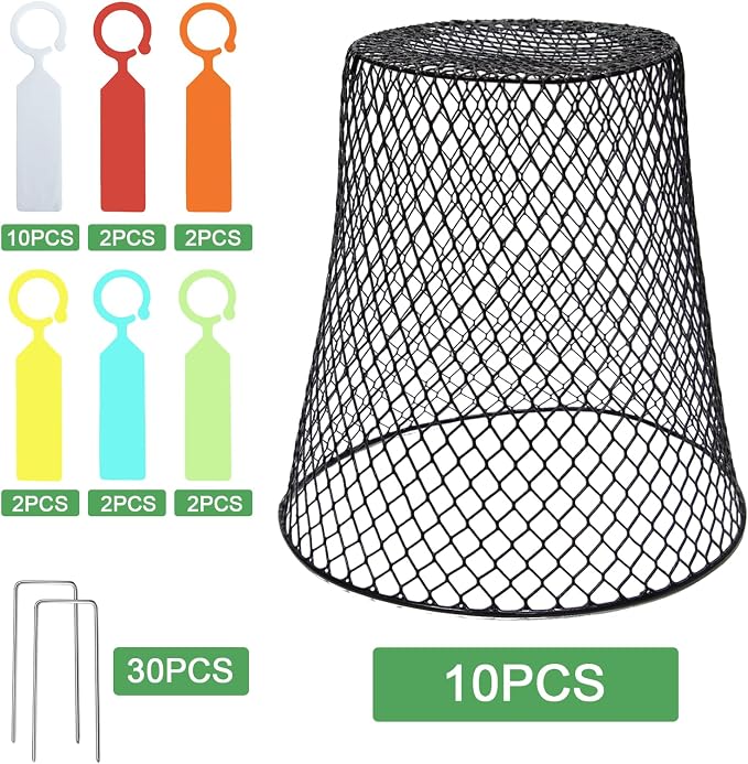 10 Pcs Chicken Wire Cloche Plant Covers Garden Netting Metal Heavy Duty Plant - Image 3