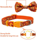 Thanksgiving Dog Collar with Bow Tie Set, Holiday Turkey Pattern Pet Collar - Image 2
