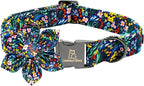 Lionheart Glory Darkblue Flower Dog Collar by LionheartGlory