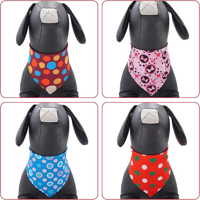 30 Pcs Polka Dot Dog Bandanas for Small Dogs Stitch Dog Bandana Bulk Reversible - Image 4