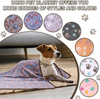 Dono 1 Pack 3 Dog Blankets for Small Dogs, Soft Fluffy Paw Print Pattern Fleece - Image 6