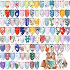 100 Pcs Boho Dog Bandanas Bulk Pet Bibs Colorful Triangle Scarf Boho Pet by Huhumy