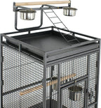 ZENY 61-inch Playtop Parrot Bird Cages, Wrought Iron Large Birdcage - Image 6