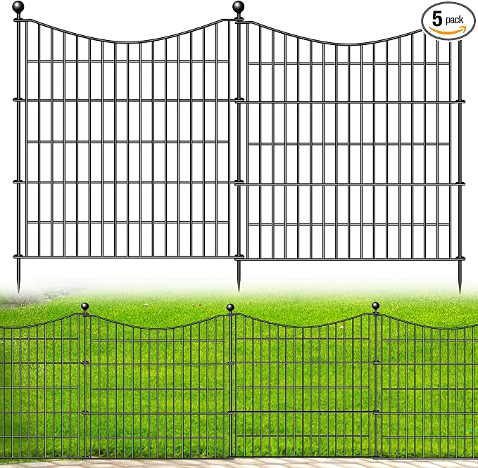 5 Panels No Dig Dog Fence Outdoor by OutdoorFence