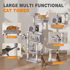 Large Cat Tree 71 Inch, Sisal Scratching Posts and Hammock, Pet Play House - Image 4