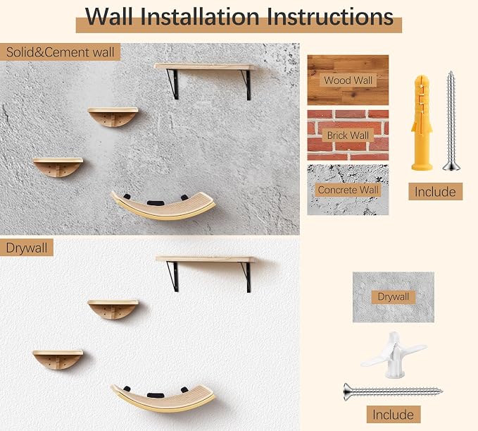Wall Mounted Cat Steps 2 Pack – Square Wood Cats Shelves - Image 8