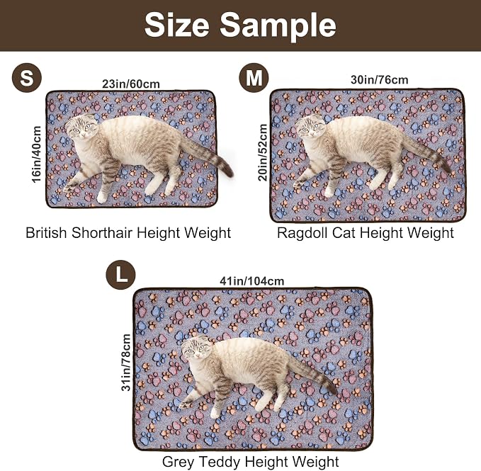 Dono 1 Pack 3 Dog Blankets, Soft Fluffy Fleece Pet Blanket Warm Sleep Mat Paw - Image 2
