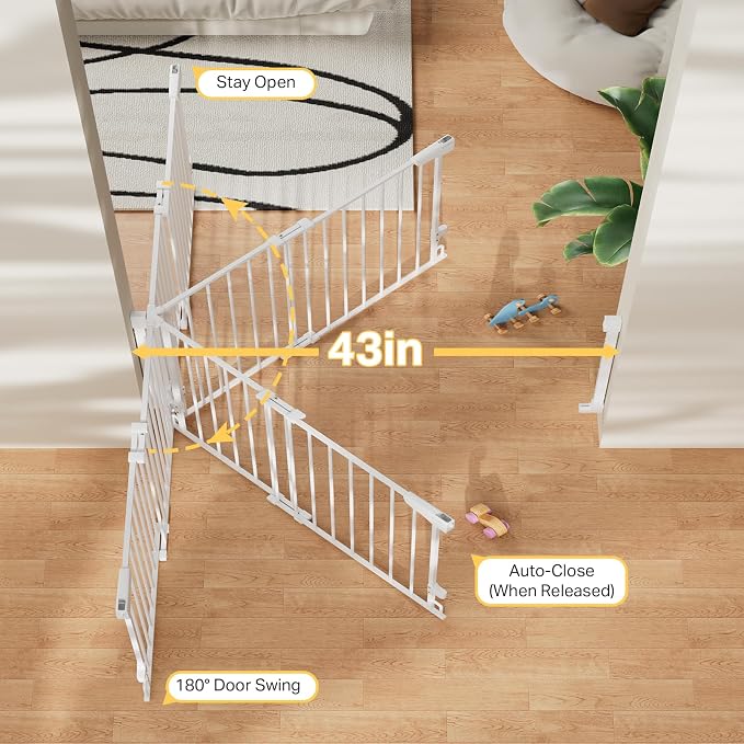 Cumbor 2 Pack 29.2-43" No Bottom Bar Baby Gate - Image 7