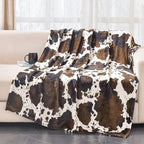 Bnuitland Brown Cow Print Throw Blanket - Image 4