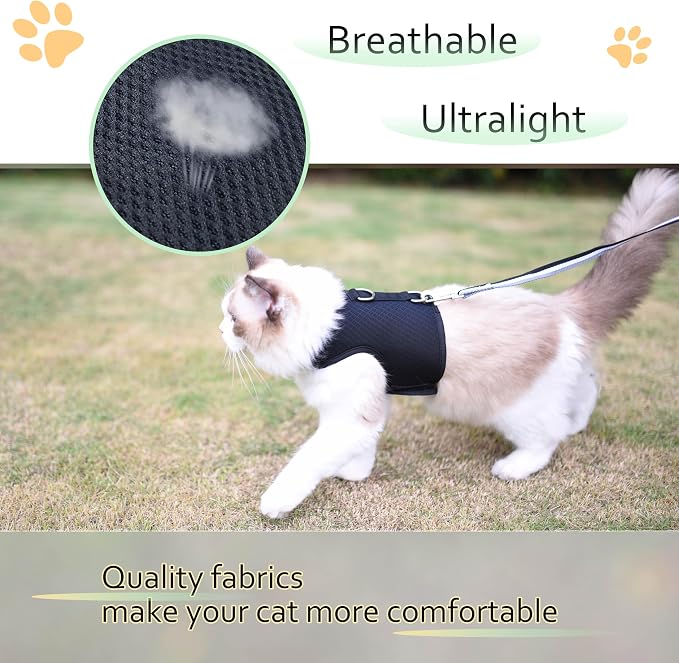 Kitty Harness and Leash for Walking Escape Proof Breathable Mesh Fabric - Image 4