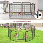 Dog Playpen, 32inch 10 Panels Outdoor Dog Fence Indoor Dog Pen Anti-Rust Pet - Image 8