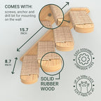 Skywin Cat Wall Steps, 2 Pack Wooden Color Solid Rubber Cat Stairs - Image 6
