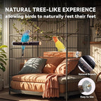 Bird Toys Parakeet Perch Budgie Perch Wood Stand Fork Toys Multi-Branch Perch - Image 5