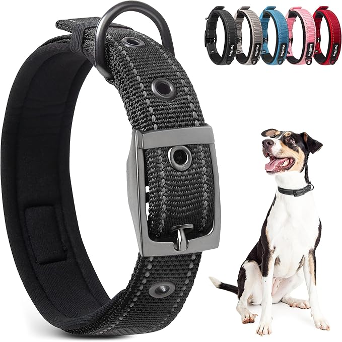 PetiFine Dog Collars for Medium Dogs, Neoprene Padded and Adjustable, by PetiFine
