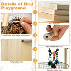 PINVNBY 3 PCS Wooden Small Bird Playground - Image 5