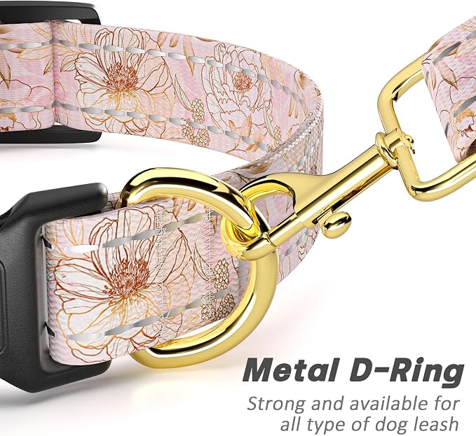 Reflective Dog Collar for Large Dogs, Cute Flower Theme Adjustable Heavy-Duty - Image 5