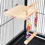 Natural Wood Bird Perch Platform - Image 6