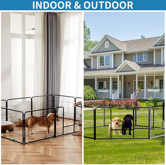 NEWBULIG Dog Playpen 8 Panels 32" Height Foldable Heavy Duty Metal Dog Exercise - Image 5