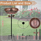 3" Deep Metal Bird Bath for Outdoors, Removable 13" Dia Bowl - Image 5
